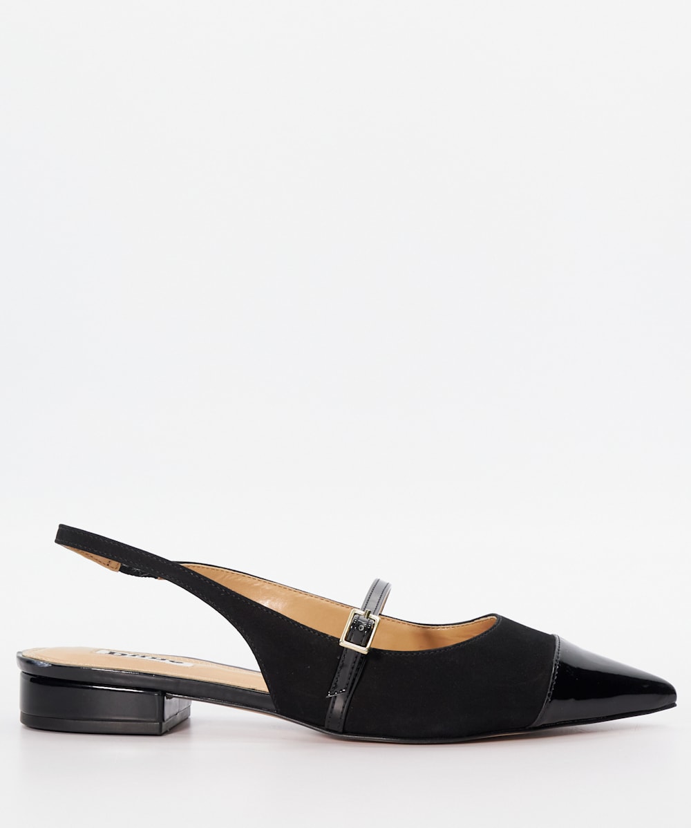 All black slingback city flats discount